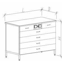 Стол-тумба с ящиками и розетками 1200 СТЛп-М с/я.р. (4дл)