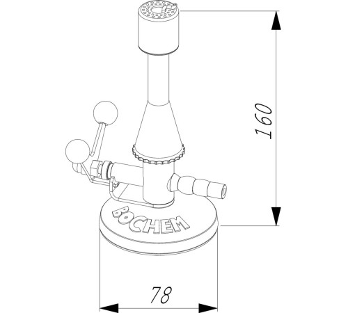 Горелка Bochem Бунзена с откидным клапаном, природный газ