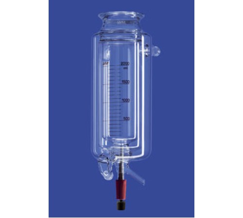 Реактор Lenz цилиндрический, LF100, 4 л, с термо и вакуумной рубашкой, со сливным клапаном, соединения KF25