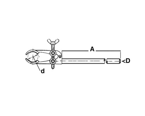 Зажим штативный Bochem, с тремя лапками, длина 130 мм, диаметр захвата 0-125 мм, алюминий с ПВХ