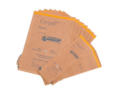 Пакеты для стерилизации из крафт-бумаги Винар СтериТ ПС-А3-1 320х250 мм 100 шт